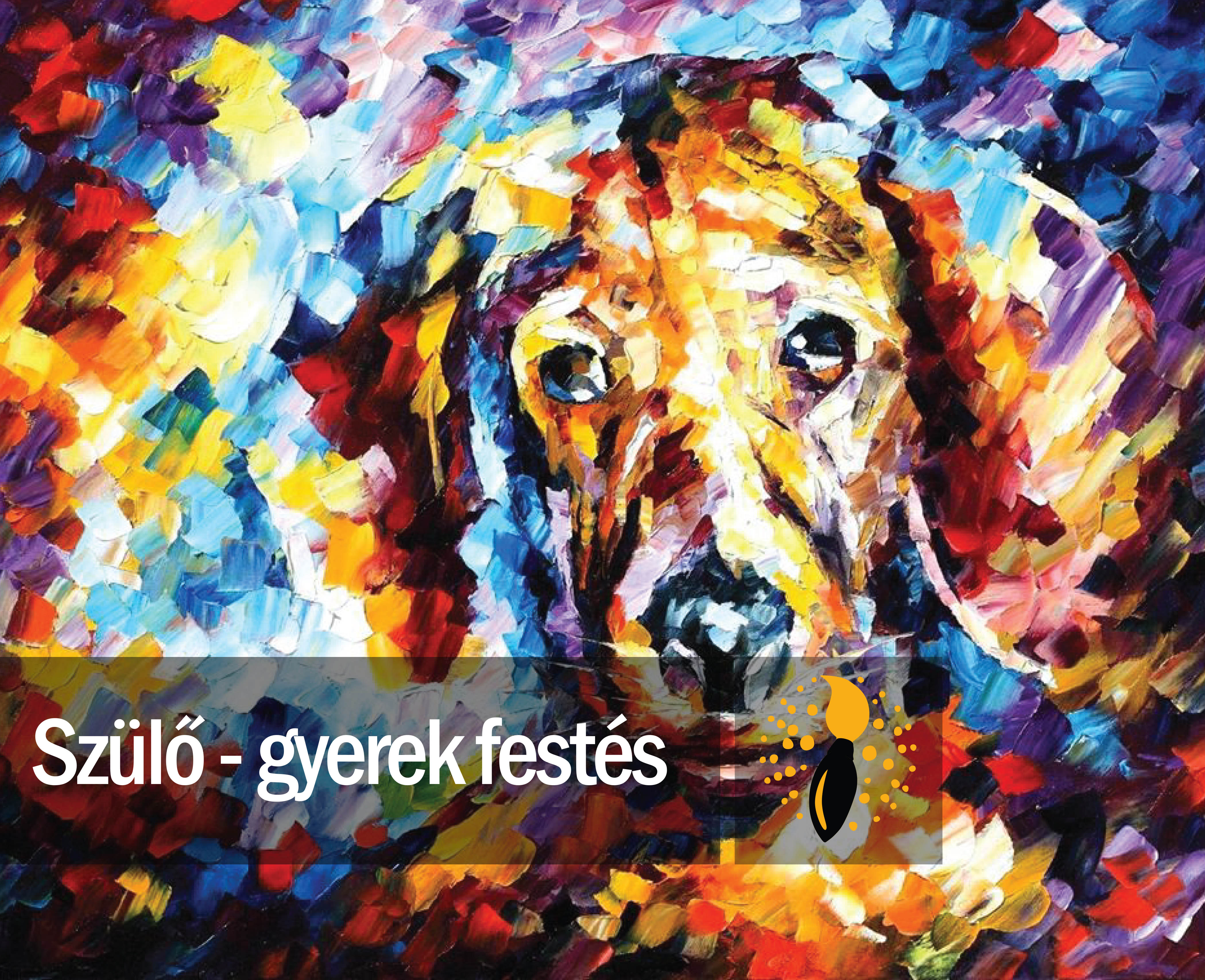 Leonid Afremov : Az én kutyám (szülő-gyerek festés)